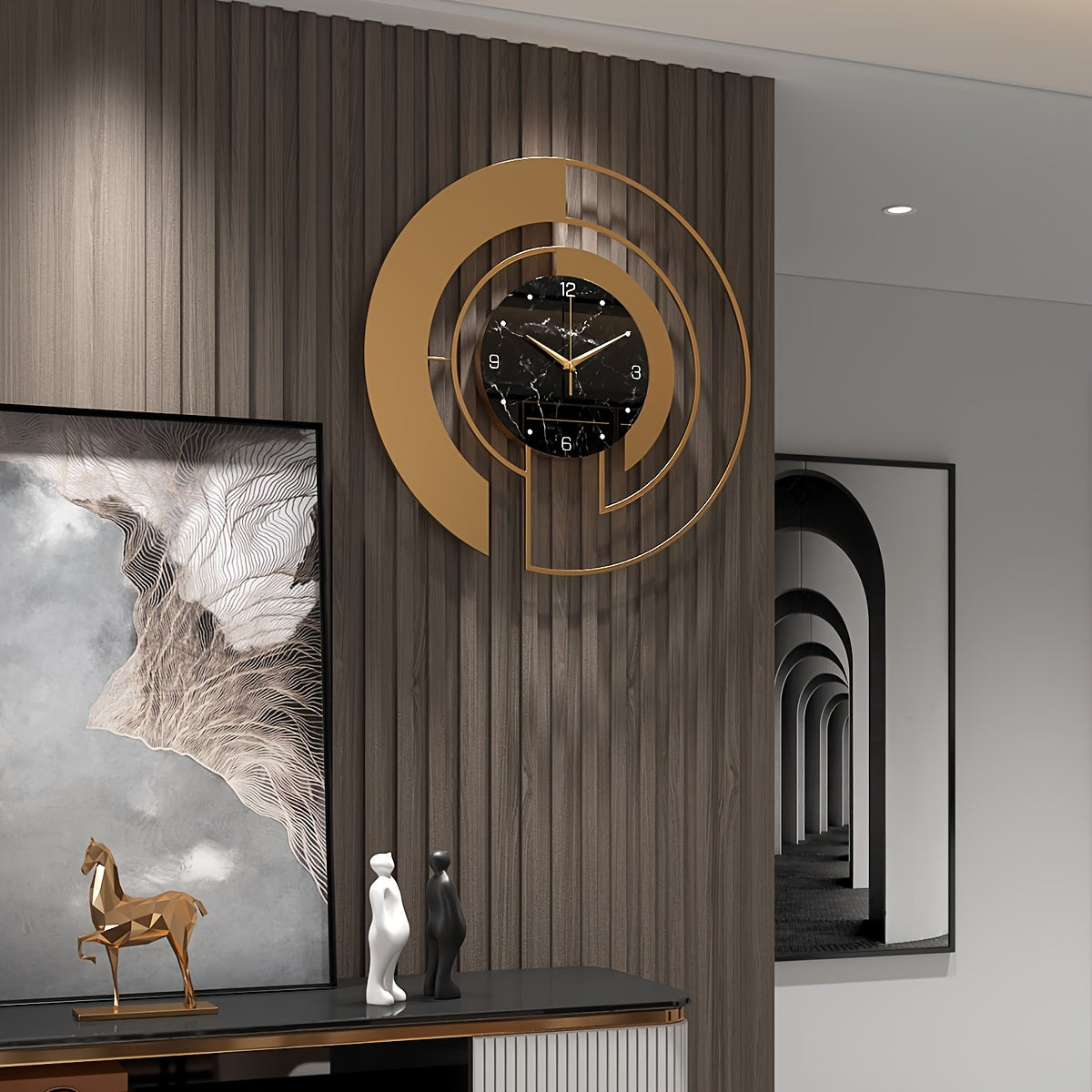 Reloj de Pared Redondo de Metal con Movimiento Silencioso