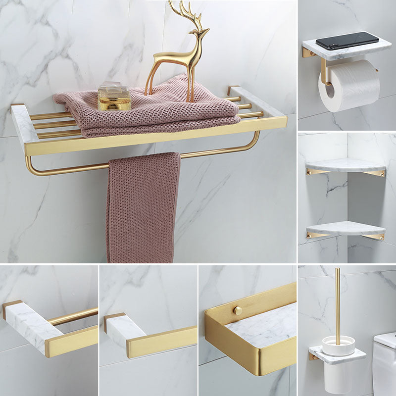 Juego de Accesorios de Baño en Latón Pulido Accesorios de Baño de Mármol