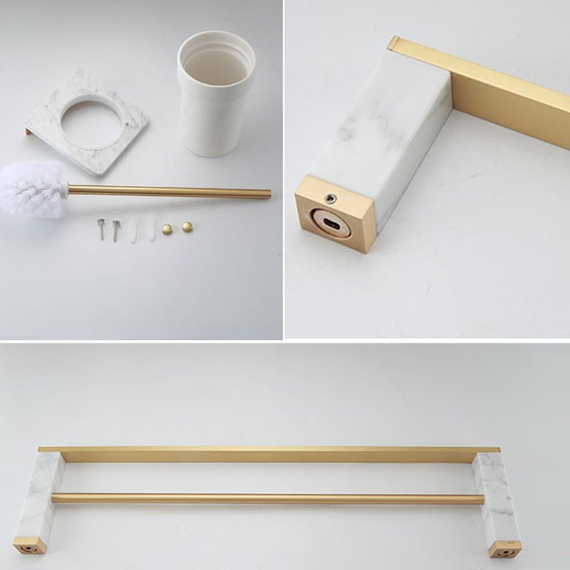 Juego de Accesorios de Baño en Latón Pulido Accesorios de Baño de Mármol