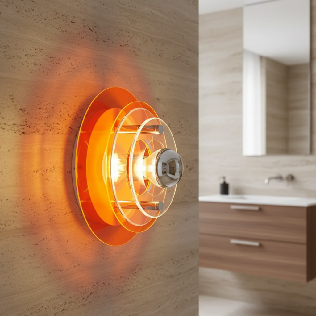 Vestalux - Aplique de Pared Bauhaus Antiguo con Acentos LED Coloridos para una Decoración Única