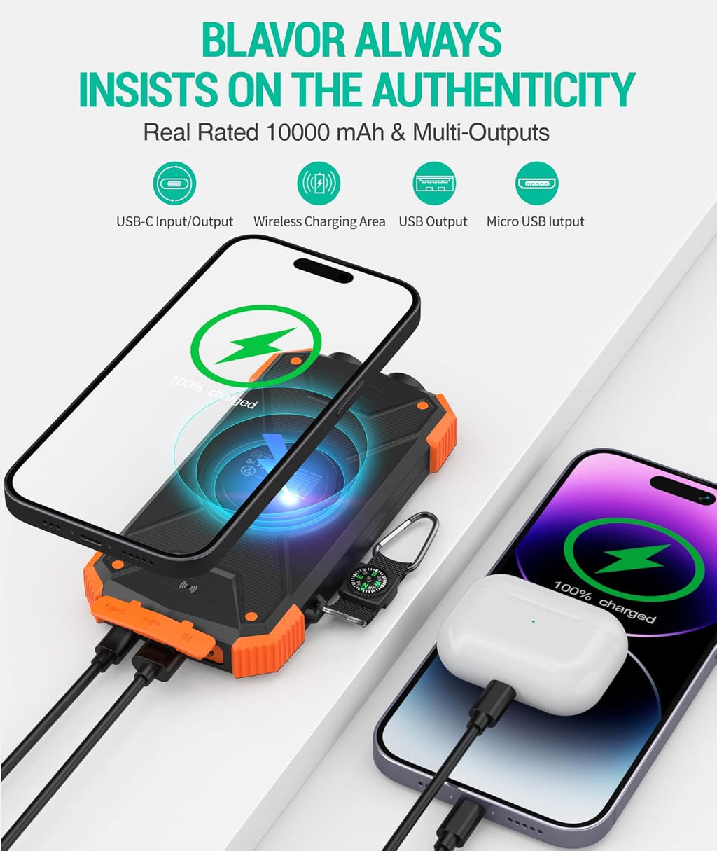 Rivanta Solar-Powerbank Batería de Emergencia IPX4 | Kalsten