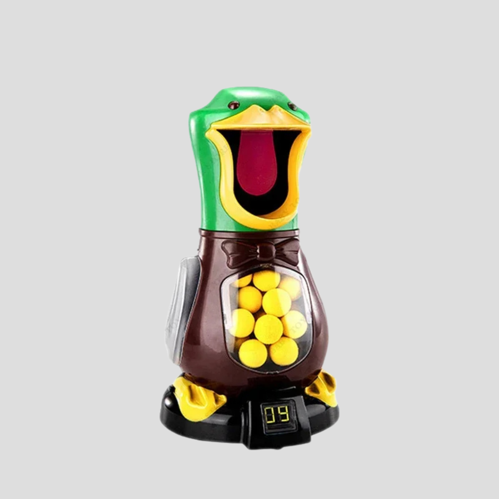 Juego de tiro con patos hambrientos propulsado por aire con pato caminante y luces