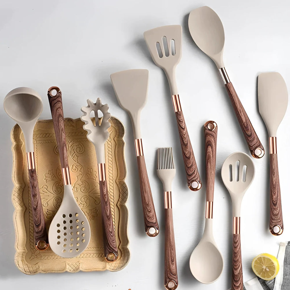Utensilios de Cocina de Silicona Luxe | Set de 10 Piezas