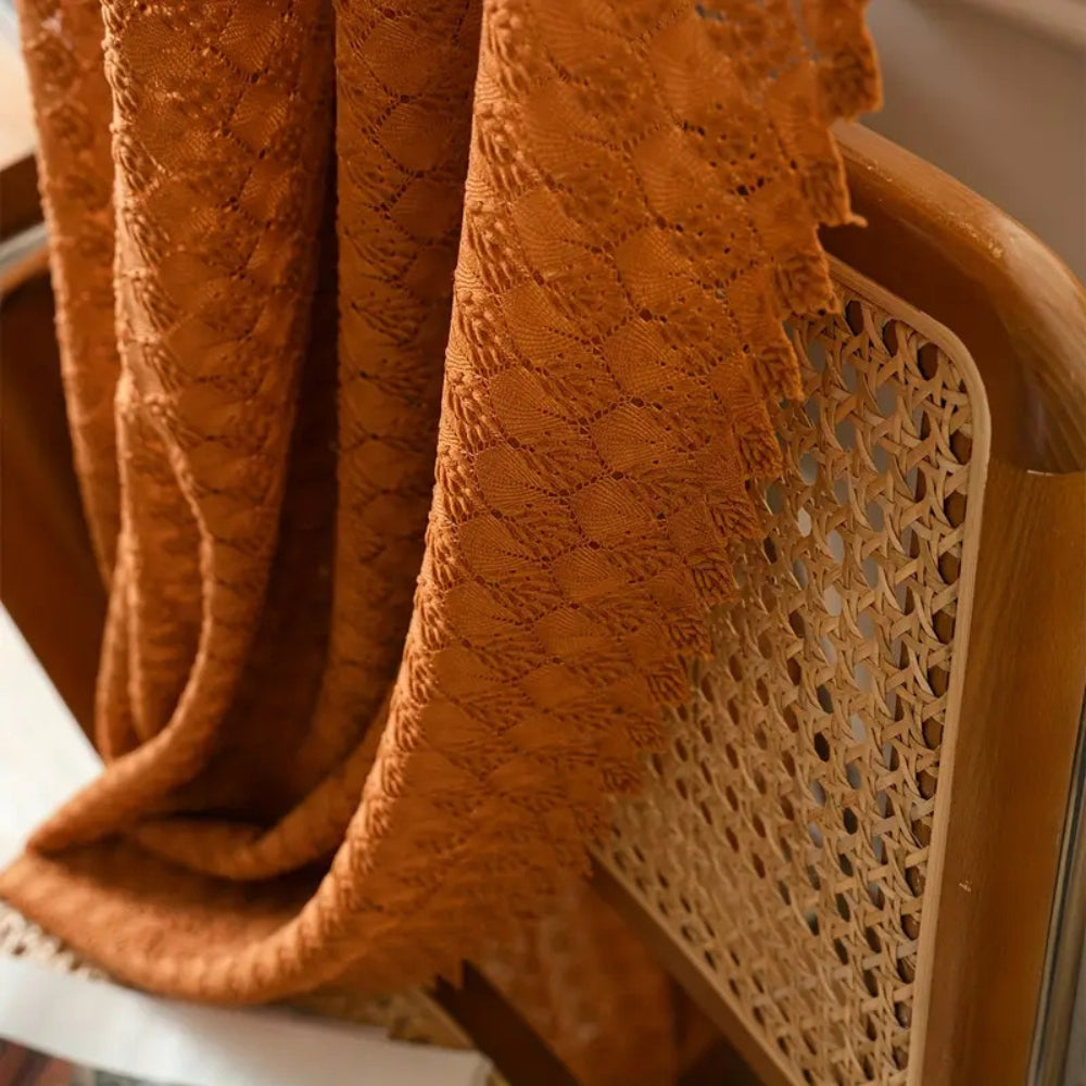 Cortina de Ganchillo Boho Amber Glow