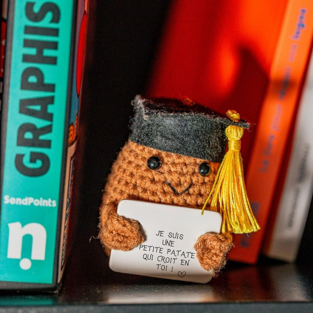 Pequeño compañero decorativo con un mensaje positivo
