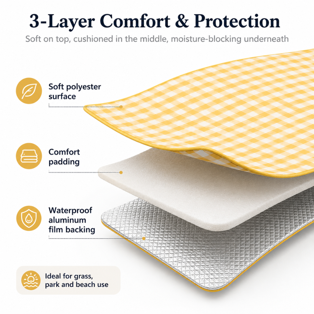 Manta de Picnic Impermeable Plegable con Parte Inferior Aislante