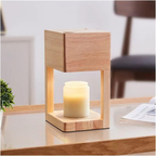 Lámpara Calentadora de Velas de Madera Escandinava - Luz Ambiental de Doble Propósito