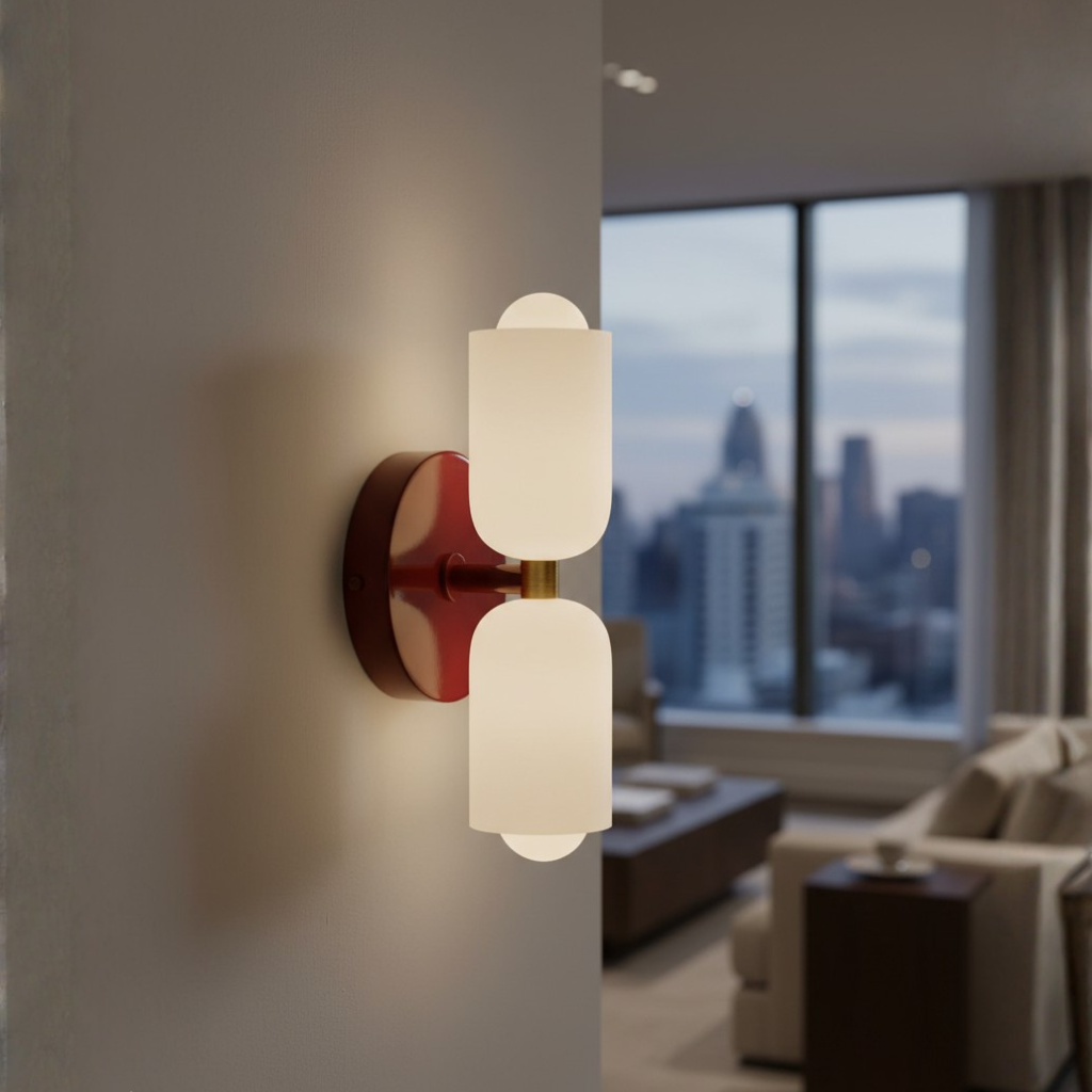 Aplique de Pared Doble Crema - Luces de Pared Modernas para Espacios Elegantes