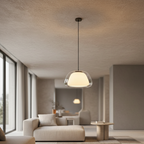 Lámpara Colgante de Vidrio Moderno - Diseño de Cúpula Ajustable para Isla de Cocina