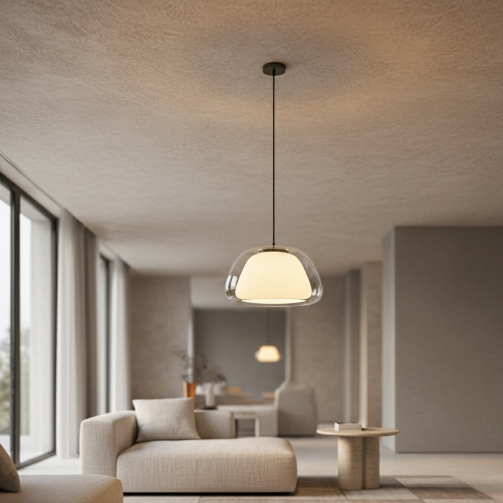 Lámpara Colgante de Vidrio Moderno - Diseño de Cúpula Ajustable para Isla de Cocina