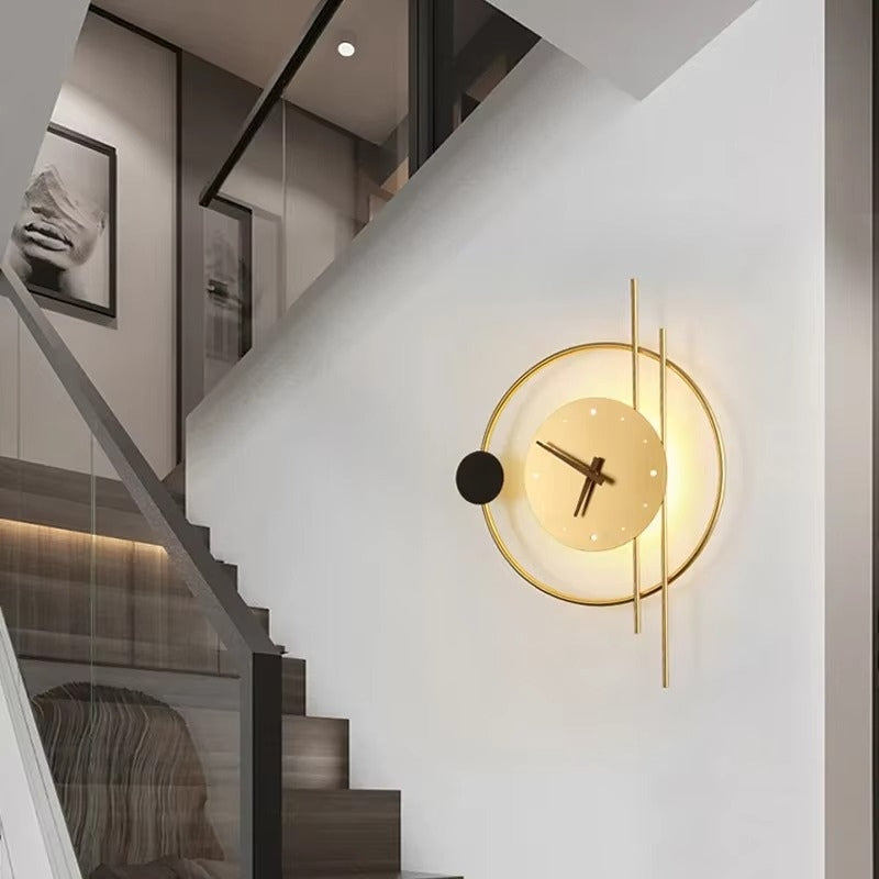 TimeLume – Lámpara de Pared LED con Reloj Integrado para Uso Interior