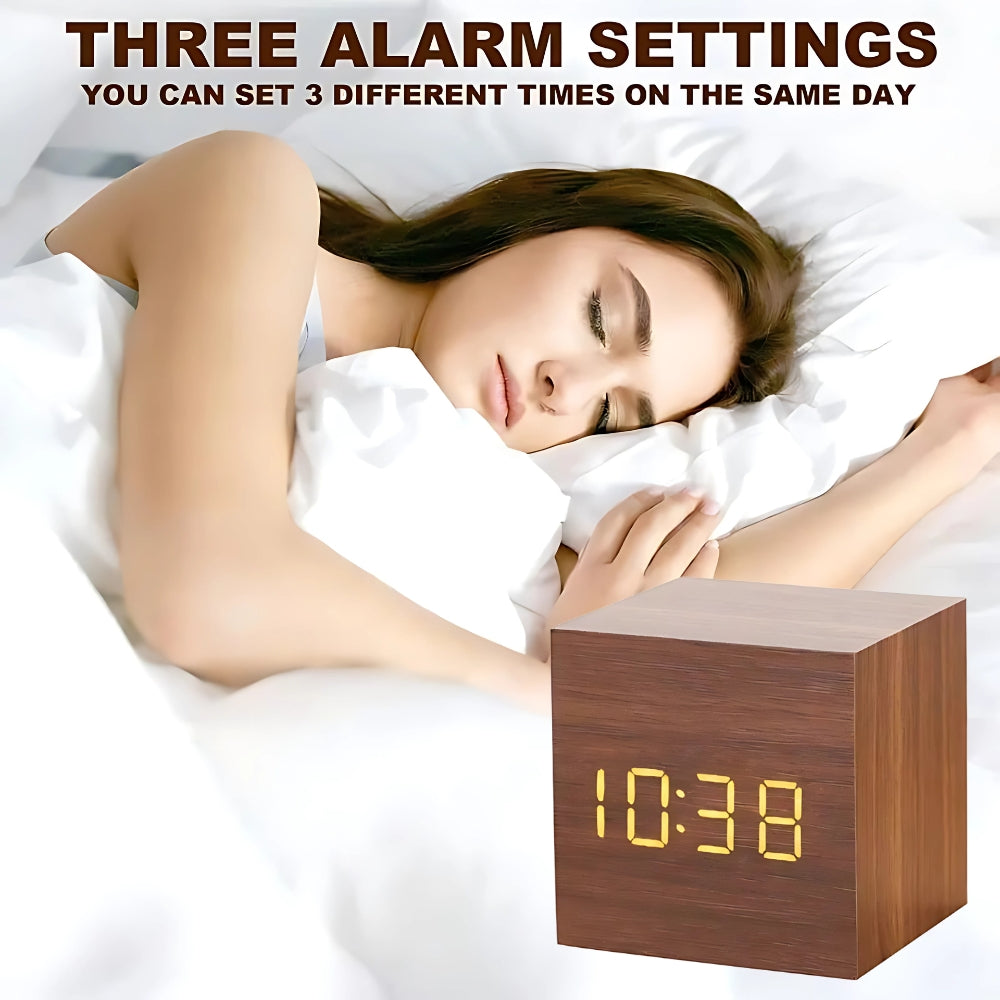 Reloj Despertador LED Cubo Moderno