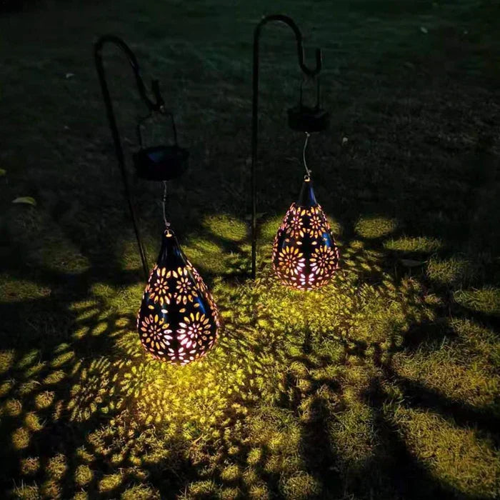 Lámpara solar de jardín en forma de flor | iluminación exterior elegante