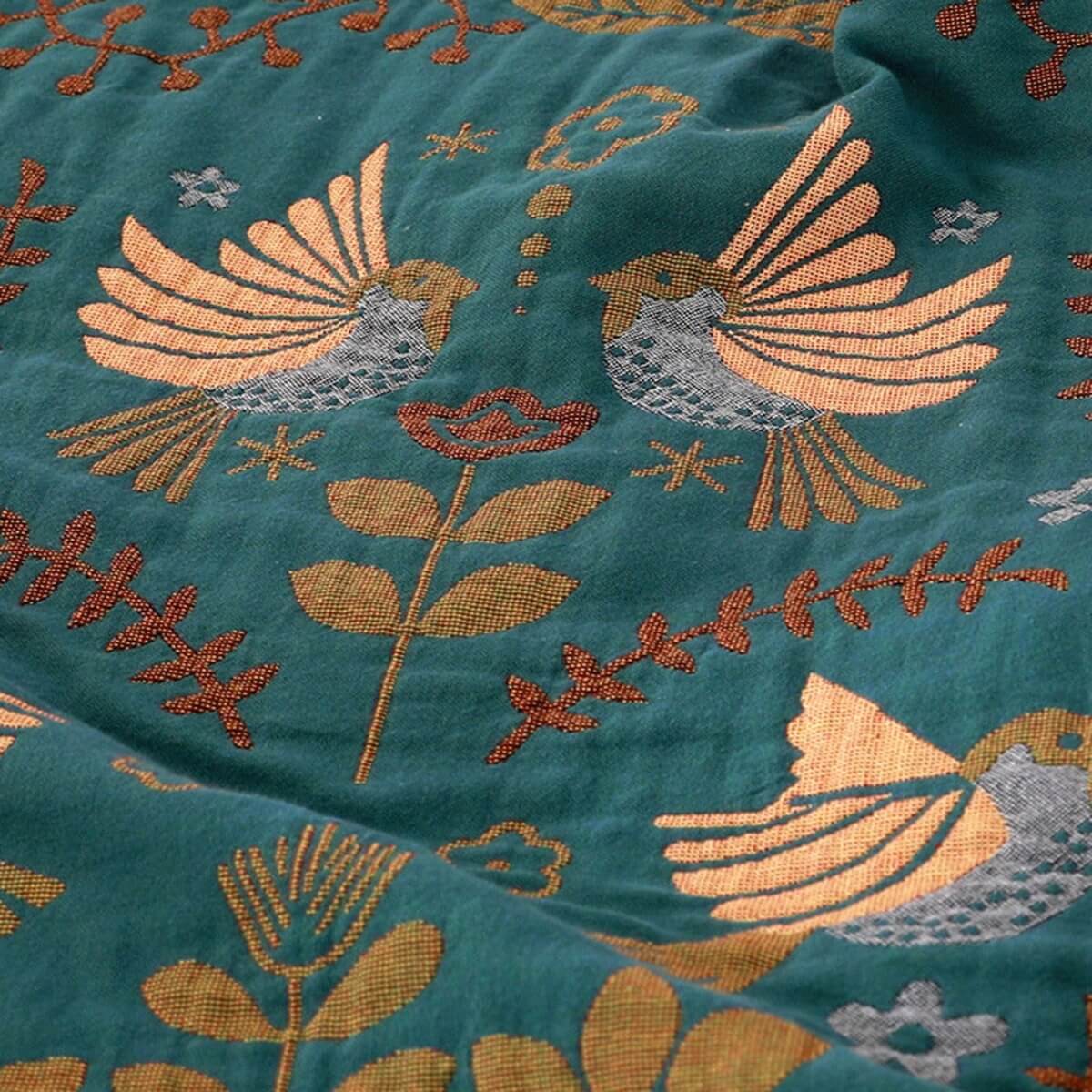 Manta Reversible Escandinava con Diseño de Pájaros - Cálida y Versátil - Para cada estación