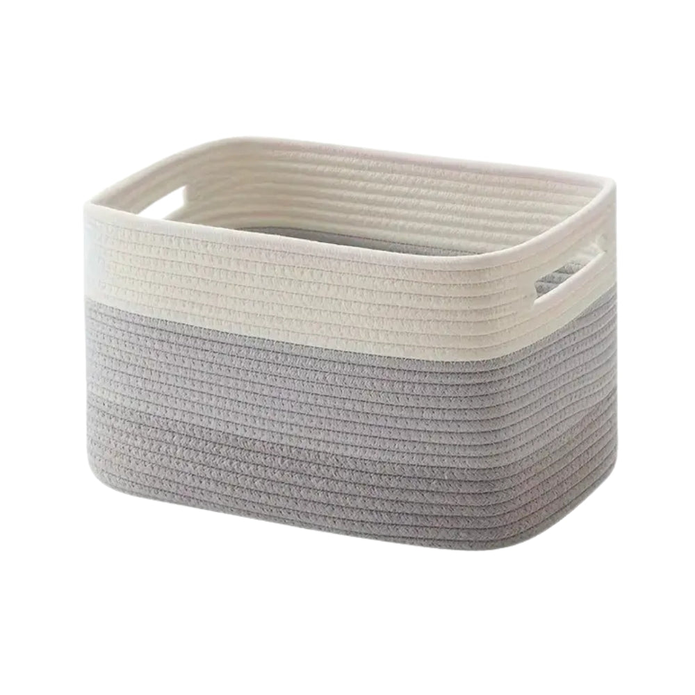 Cesta de Almacenamiento de Cuerda de Algodón Tejida