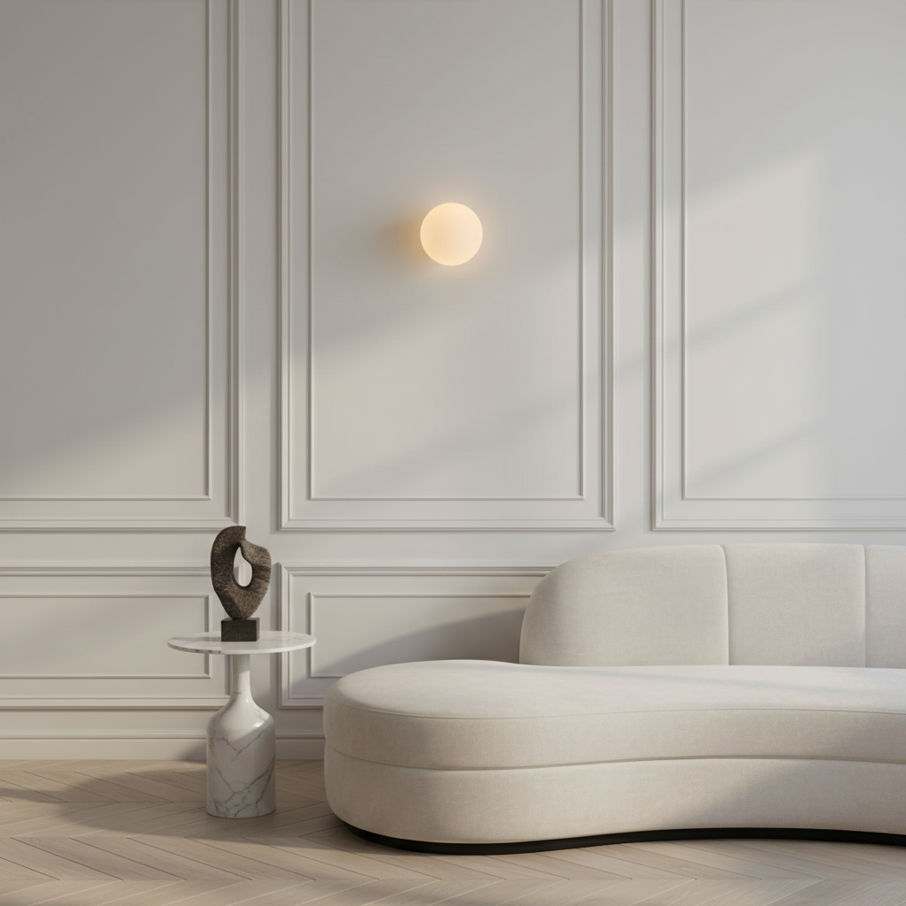 Luz de Pared Solsticio - Aplique de Vidrio Esmerilado Moderno para Interiores Minimalistas