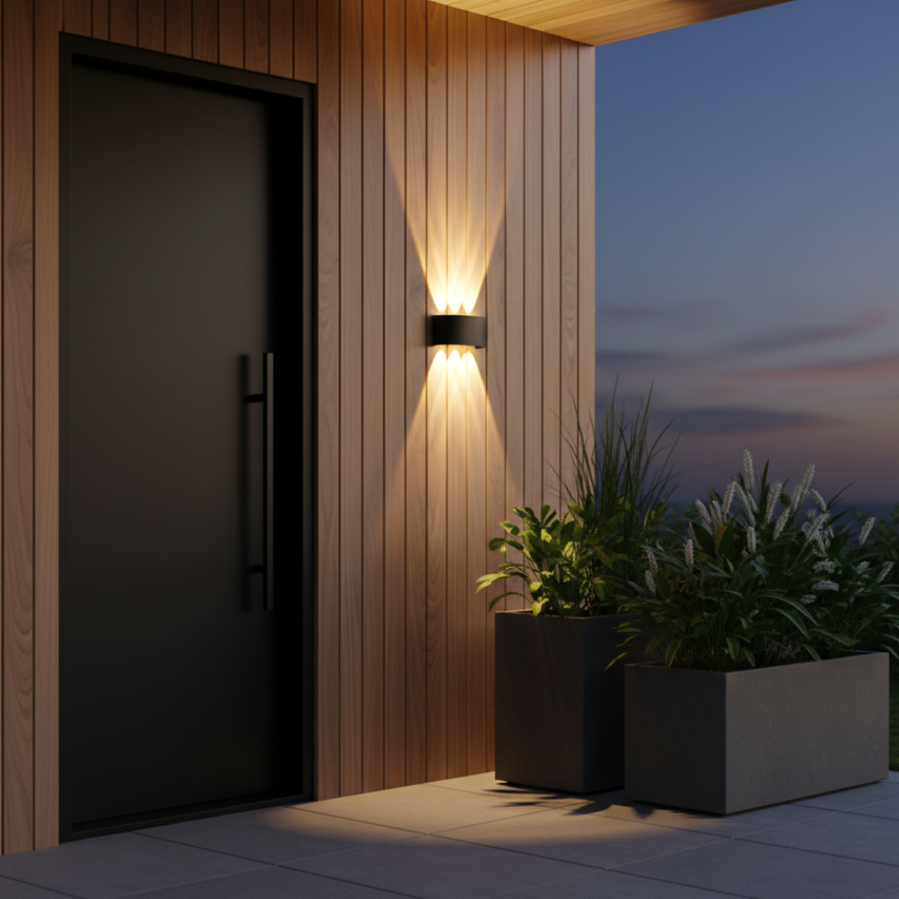 Luz de Pared Exterior Moderna en Arco | Aplique LED Impermeable para Iluminación de Jardín o Patio