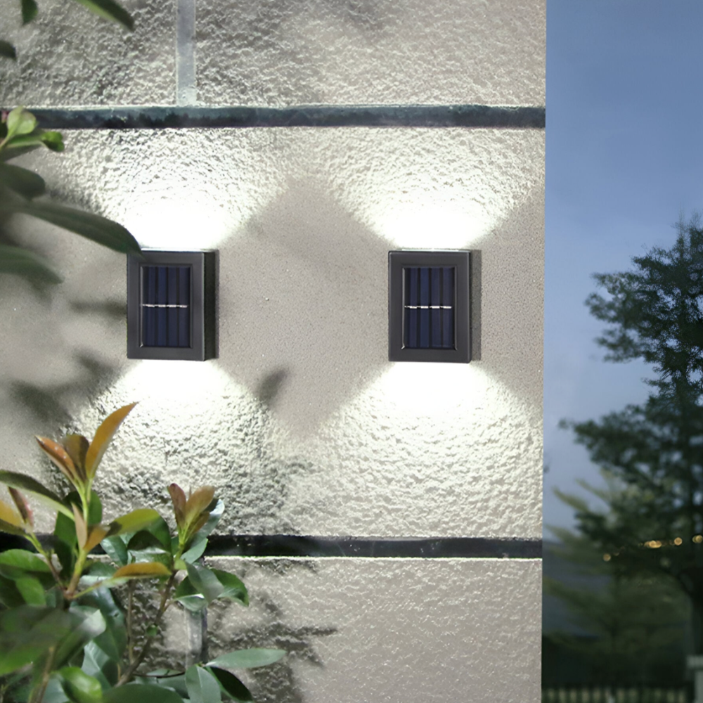 Luz Solar de Pared para Exteriores IP65 a Prueba de Agua | Luz LED Arriba y Abajo para Patio, Jardín y Jardín
