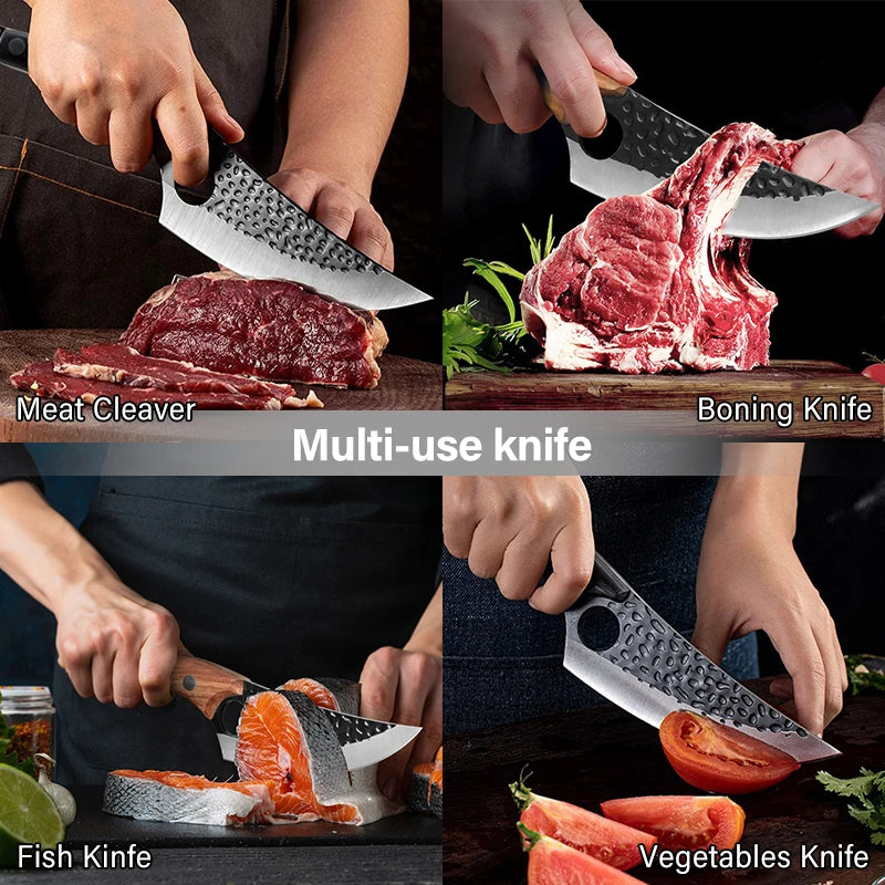 Huusk Cuchillo - Cuchillo de Cocina Japonés Hecho a Mano Premium Control