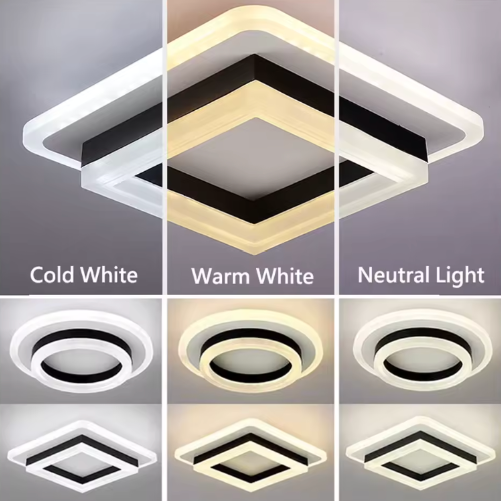 Luz de Techo Cuadrada Moderna - Iluminación LED Eficiente en Energía