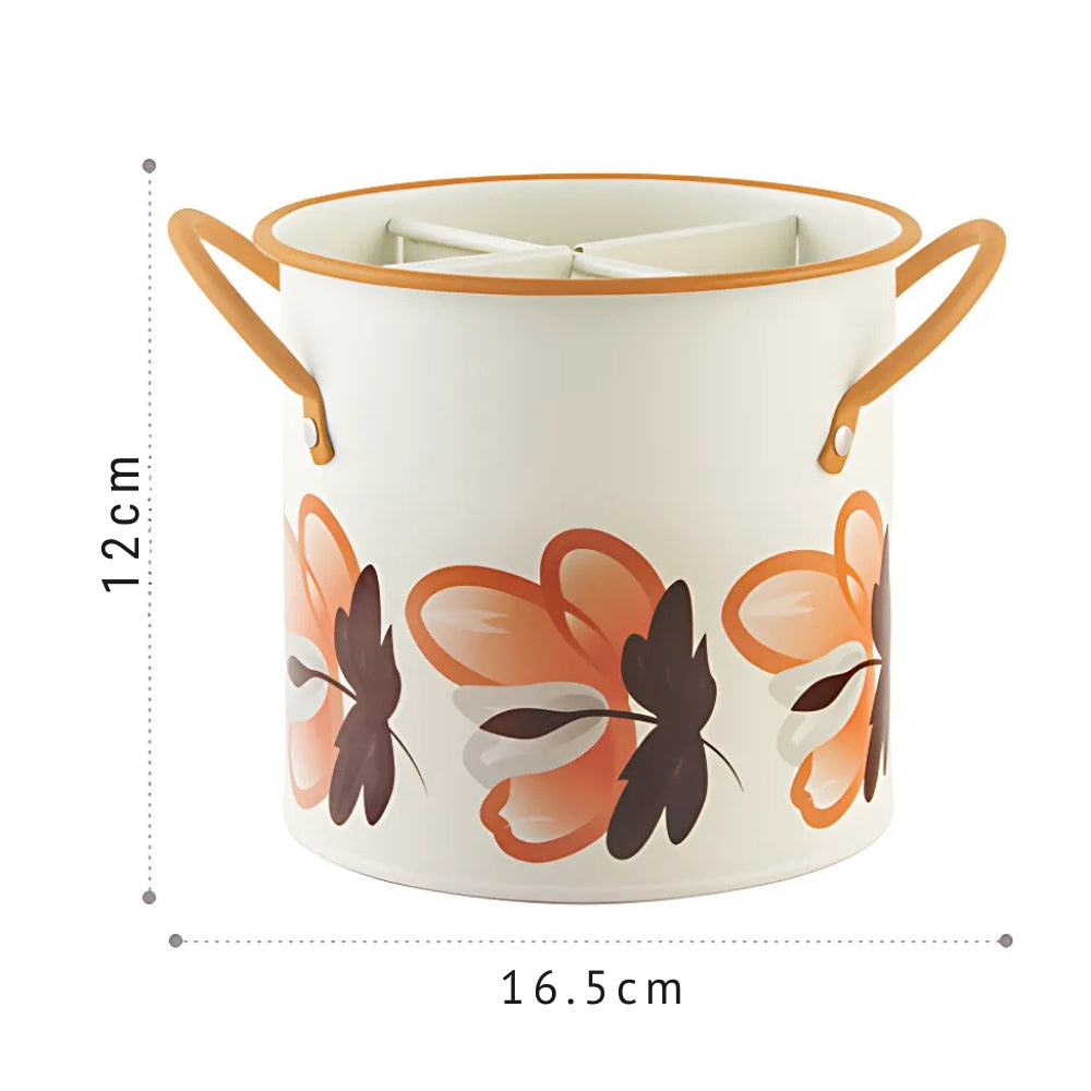 Cesta de Almacenamiento de Utensilios Florales con Tapa Divisoria