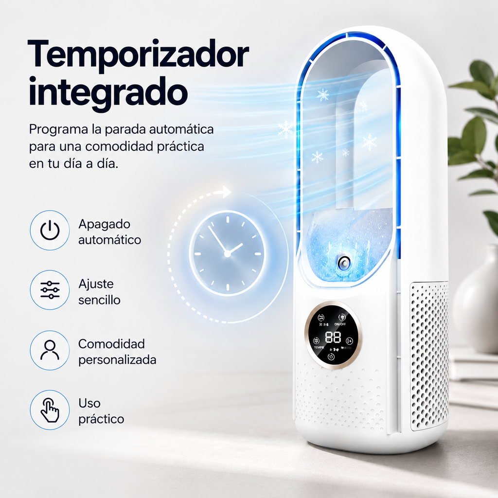 Refrigerador de aire portátil – Alimentación por USB – 6 velocidades – Para el hogar, la oficina y los viajes