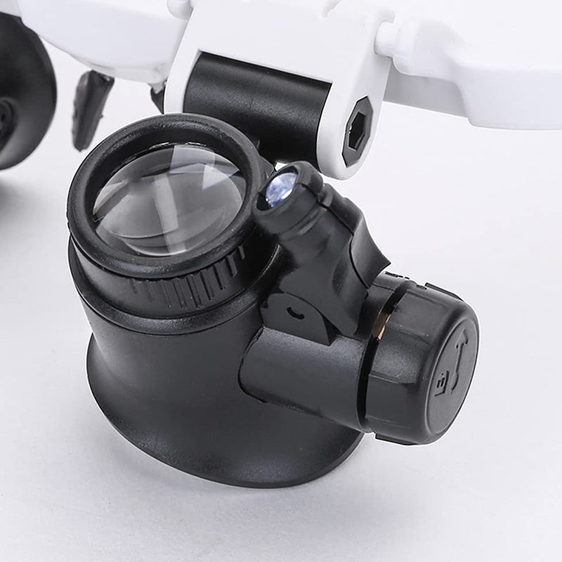 Lentes de aumento con lámparas LED para ojos dobles