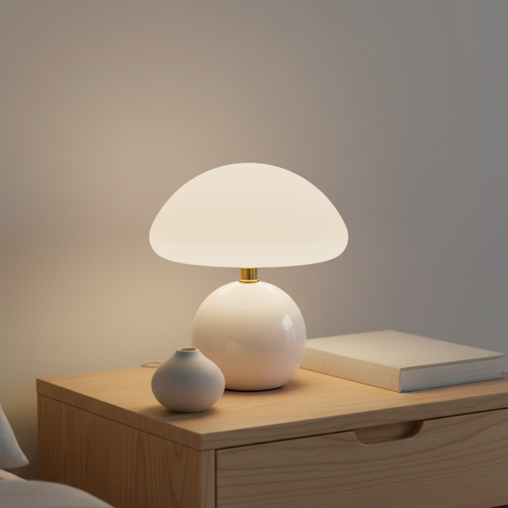 MushGlow | Lámpara de Mesa de Hongo Brillante y Juguetona para Dormitorio o Sala de Estar