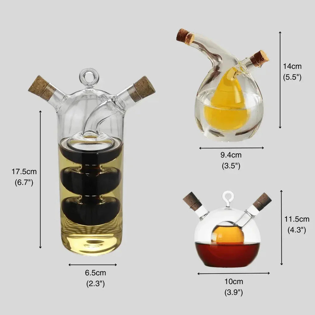 Dispensador de Aceite y Vinagre – Botella de Doble Cristal para Servir y Almacenar con Estilo