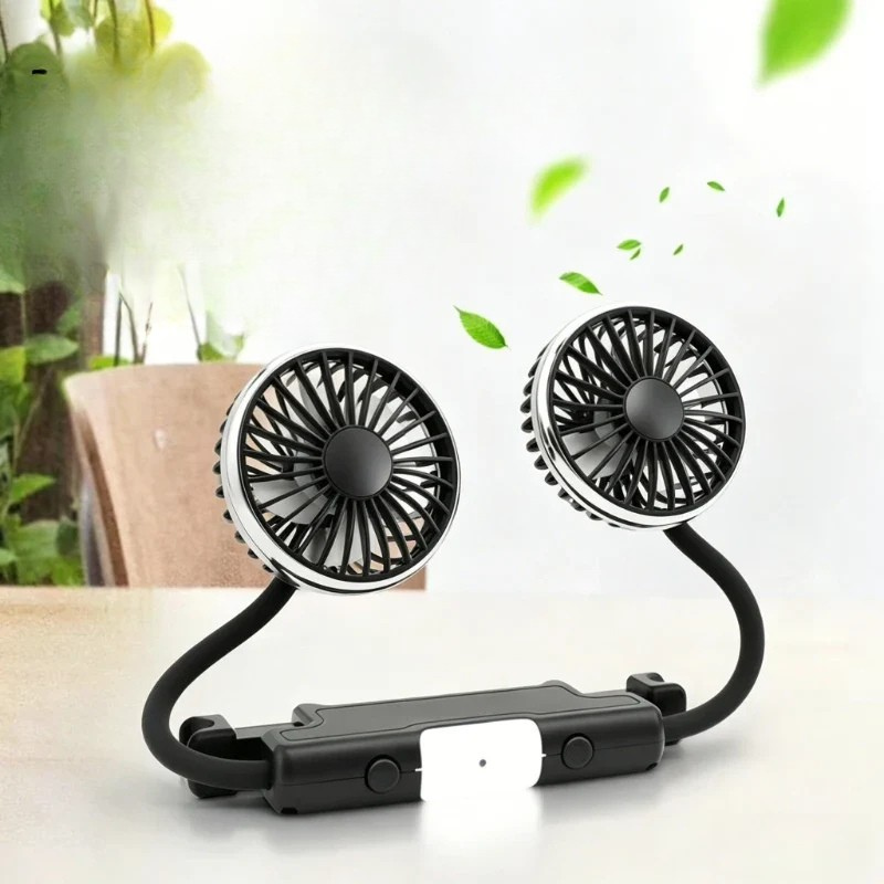 Ventilador de Coche USB con Cabezas Rotativas Dobles