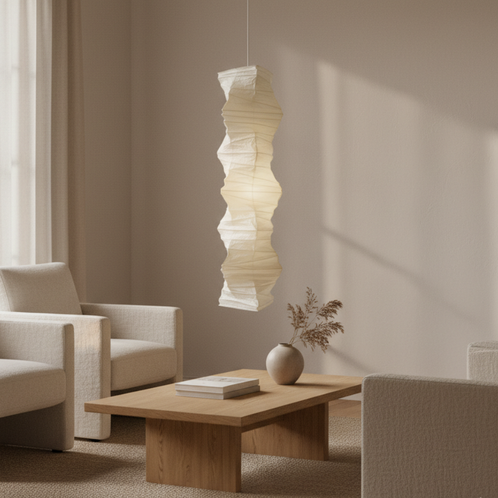 Lámpara Colgante Akari 33N - Diseño Vertical Elegante para Interiores Modernos