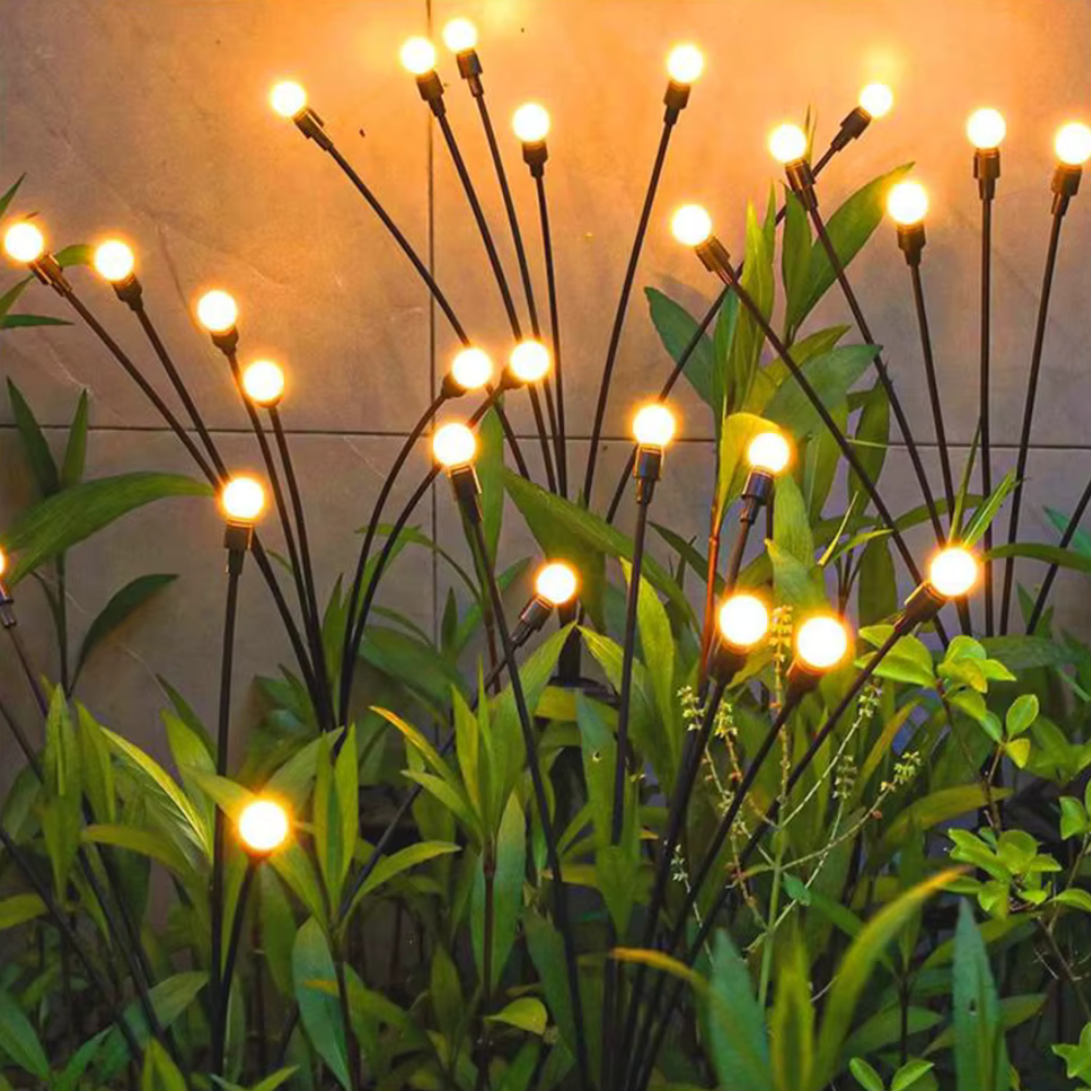 Luces de Jardín Solar Elegantes Firefly | Iluminación Exterior Impermeable con 120 Lúmenes para Jardines o Patios Impresionantes