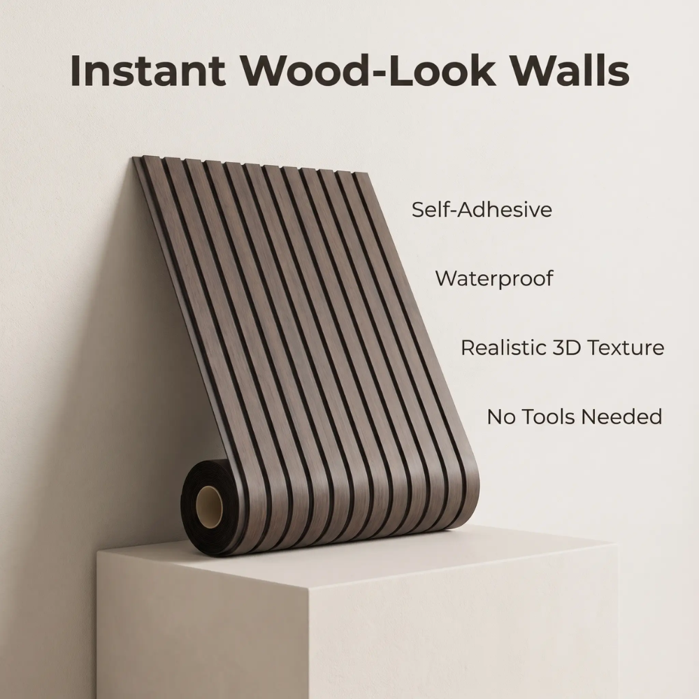 Paneles de Pared WoodLook – Revestimiento de Pared 3D de PVC Autoadhesivo para un Efecto Rápido en el Hogar