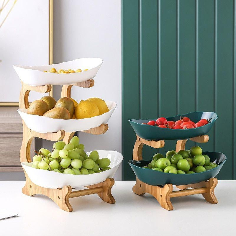 HoldNest – Cuenco de frutas moderno con bandejas apilables desmontables