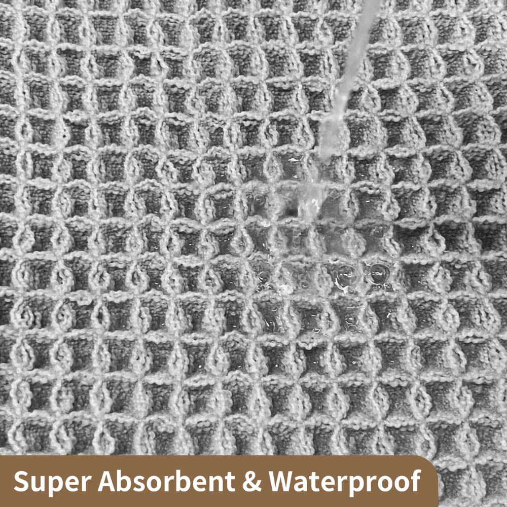 Alfombrilla de Baño Super Absorbente Waffle | Alfombra de Microfibra Antideslizante con Borlas