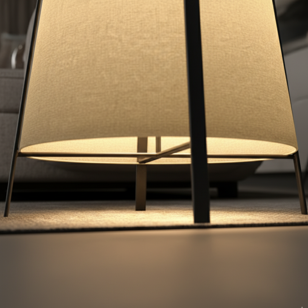 LumosShade | Lámpara de Pie y Mesa de Tela Moderna para una Ambiencia Elegante