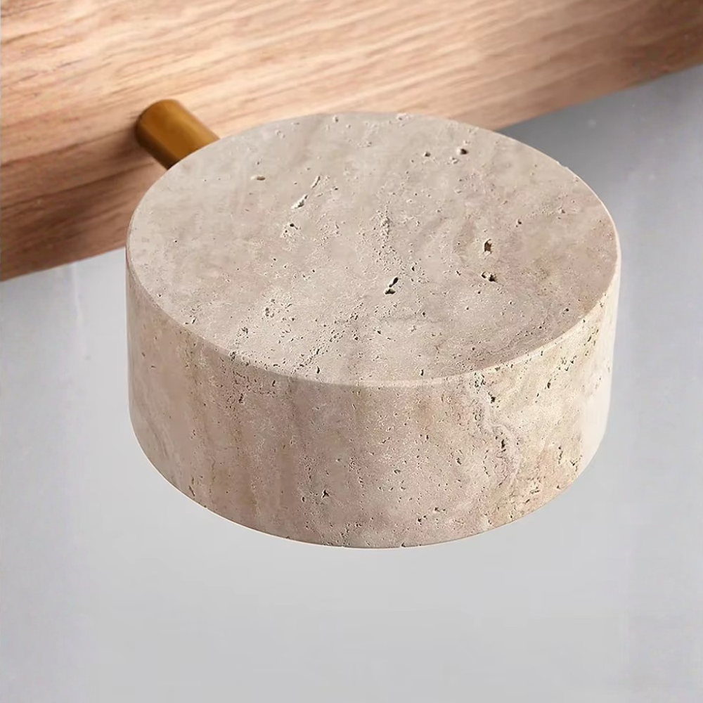 Aplique de Pared de Travertino Elegante con Focos Ajustables