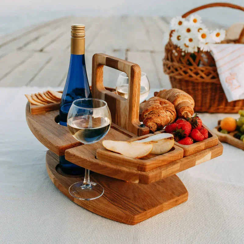 Mesa de Picnic de Madera Portátil WineCo