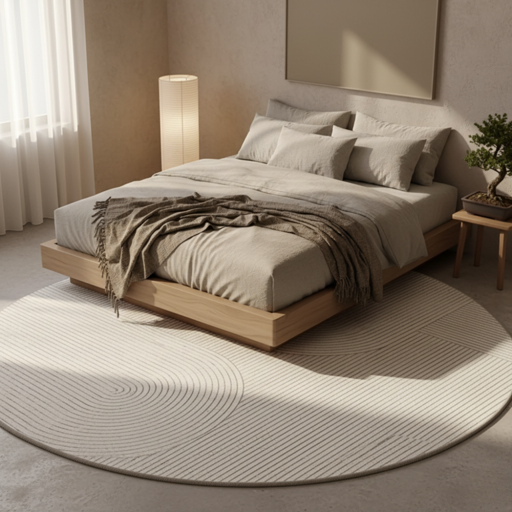 Nordelle - Elegante Alfombra Redonda Antideslizante, Suave Diseño Escandinavo para Sala de Estar