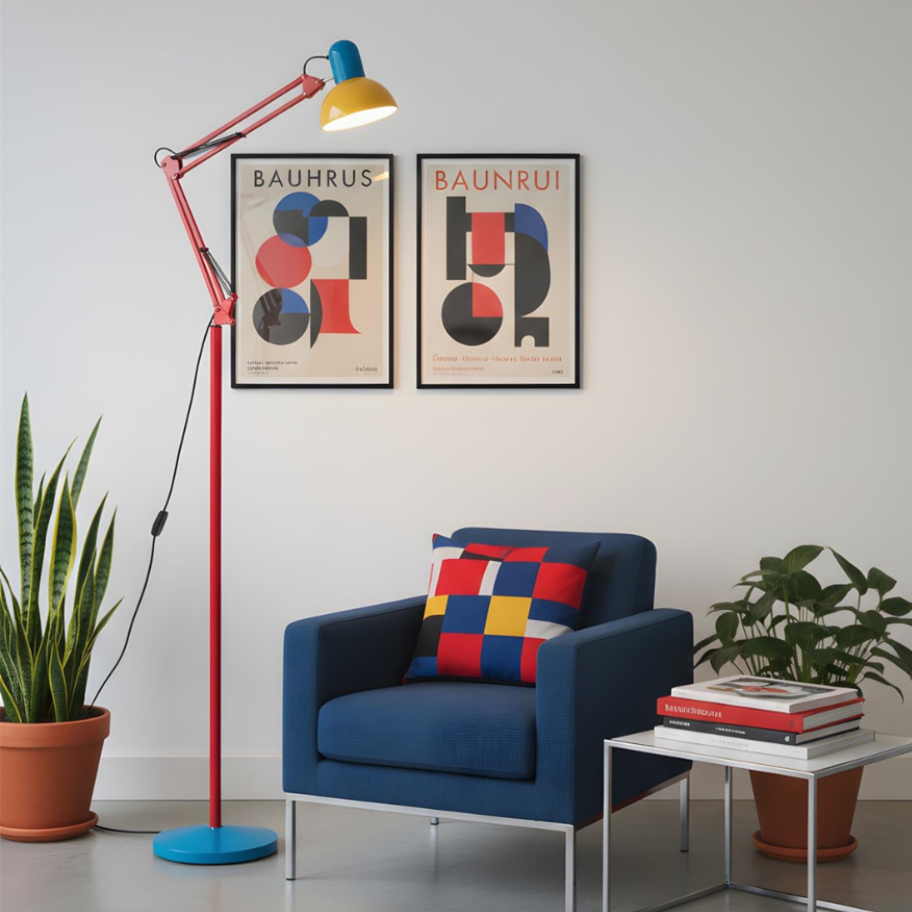 Lámpara de Pie Flexo Memphis | Lámpara de Metal Ajustable Moderna para Sala de Estar