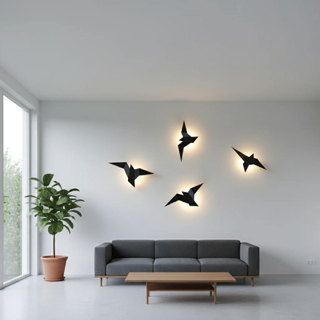 Akaru Origami Luz de Pared - Apliques LED Escultóricos con Diseño Japonés