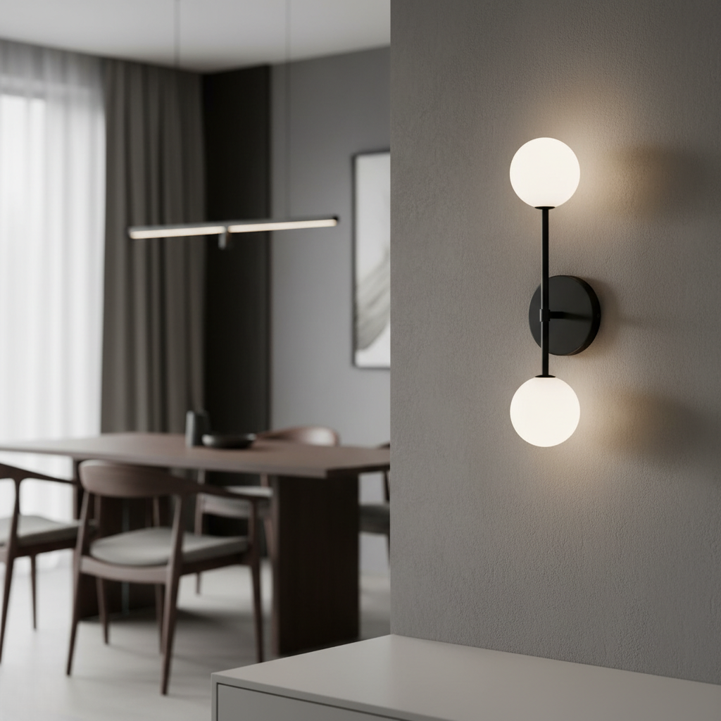 Aplique de Pared de Vidrio Esmerilado Minimalista - Iluminación Suave Moderna en Negro o Dorado