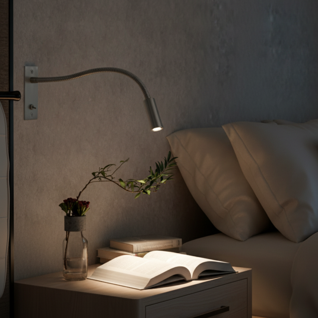 Aplique de Pared Minimalista - Focos de Lectura Ajustables en Metal Dorado/Plateado