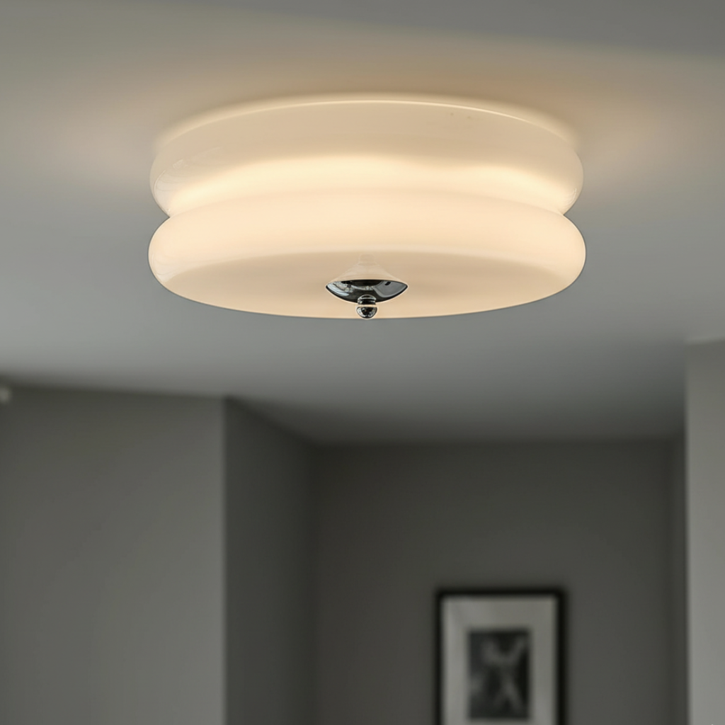 Luz de Techo Empotrada Elegante - Lámpara de Vidrio Estilo Art Deco con Ambiente Cálido