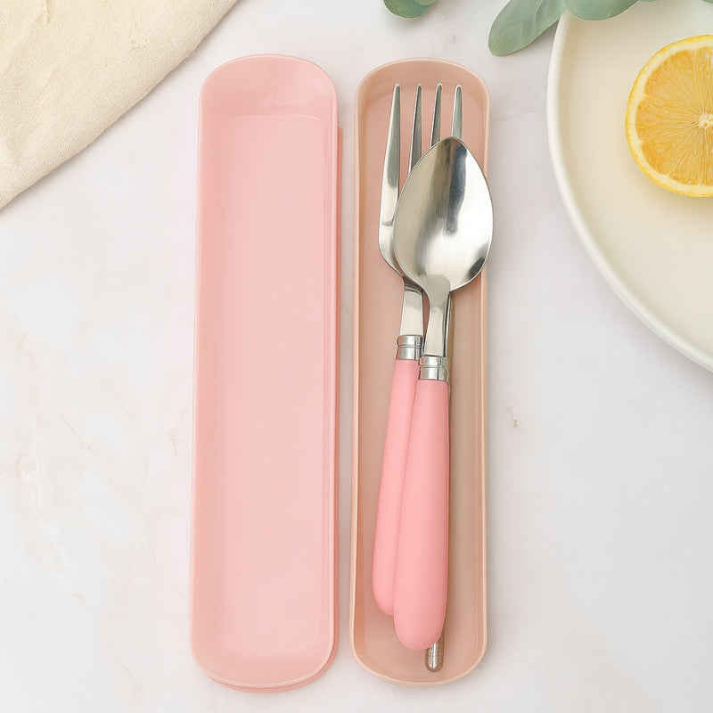 DineMate – Juego de cubiertos portátil de acero inoxidable con estuche de viaje