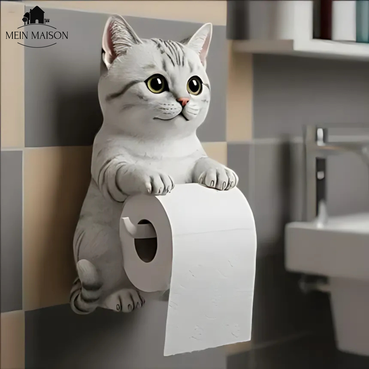 PurrRoll – ¡El encantador soporte de papel higiénico para gatos!