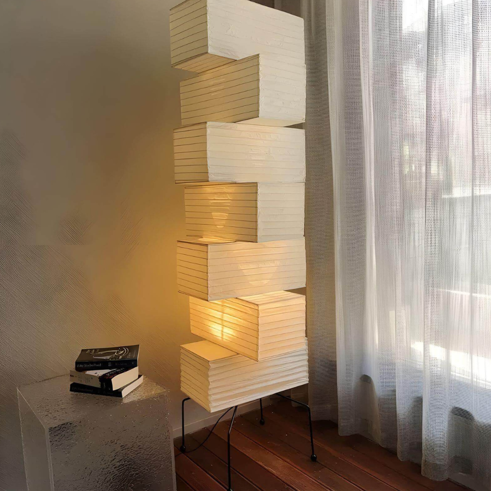 ZenithLight - Lámpara de Pie Moderna Minimalista de Papel de Arroz para Sala de Estar