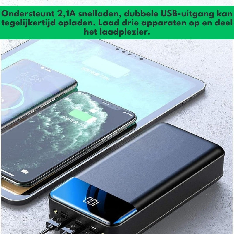 VoltEdge – Batería Externa de Mayor Capacidad con Tres Puertos de Carga Rápida y Pantalla LED
