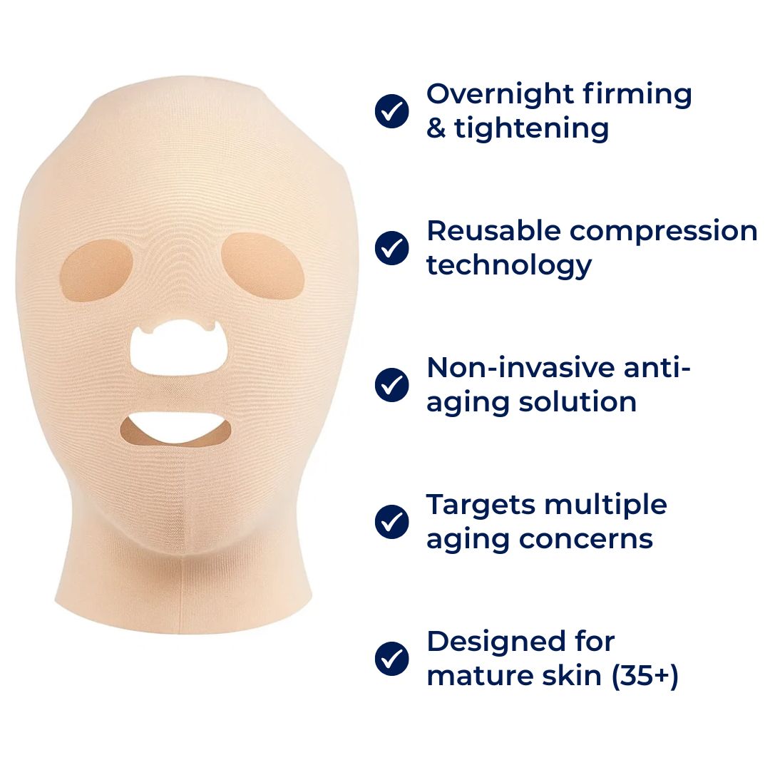 FirmLift | Máscara Reafirmante Facial Antiarrugas – Compresión Reusable – Ajuste Ergonómico Suave – Reafirmante y Tensora Nocturna para Piel Madura Kalsten