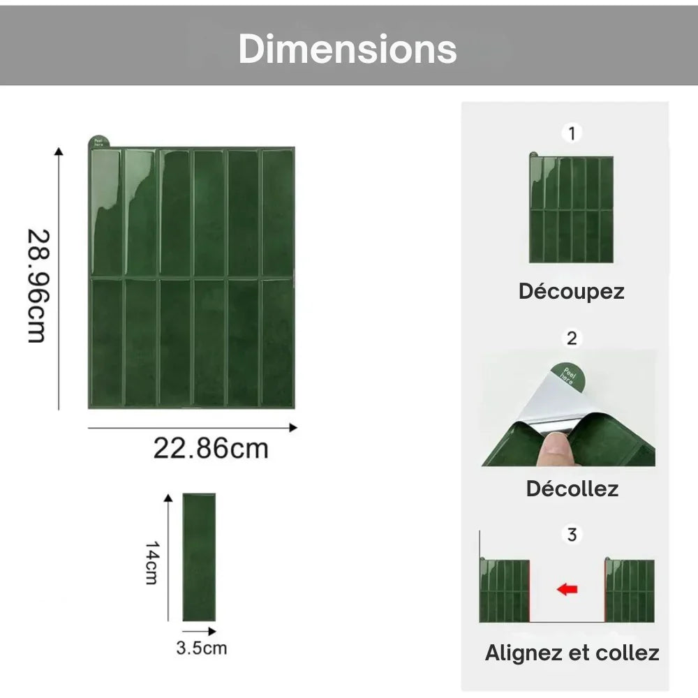 Azulejos adhesivos efecto 3D para cocina y baño